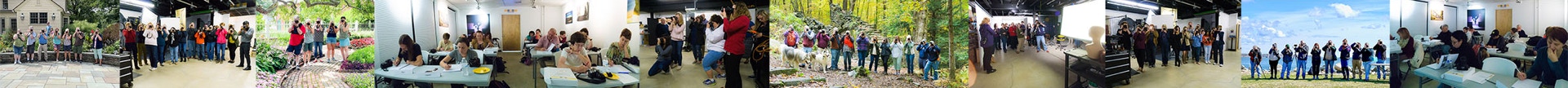 Students taking part in photography classes and courses