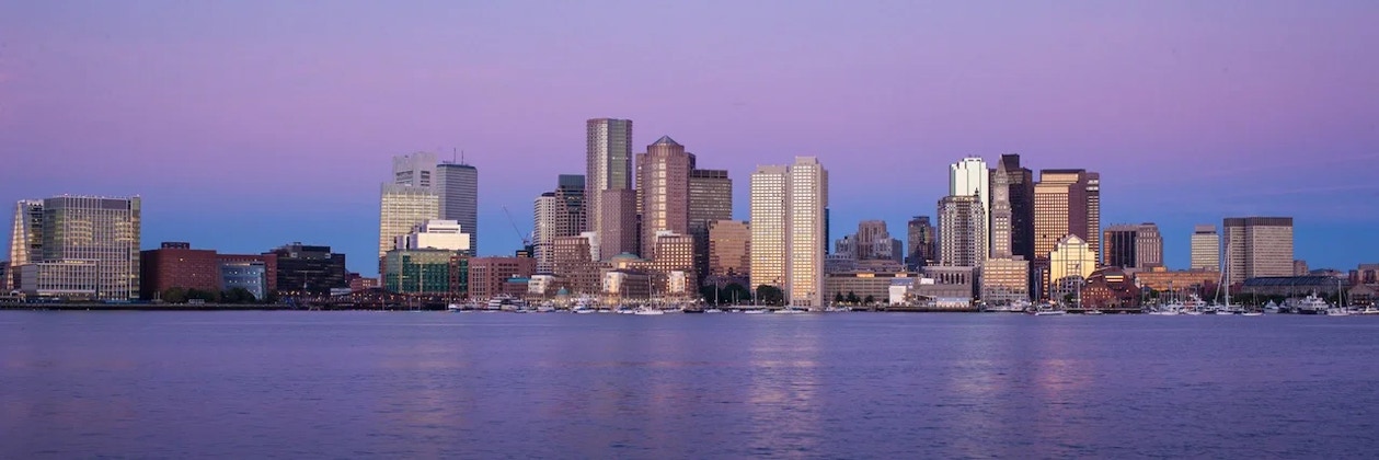 Boston skyline sunset